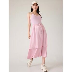 Athleta Pink Layered Midi Dress